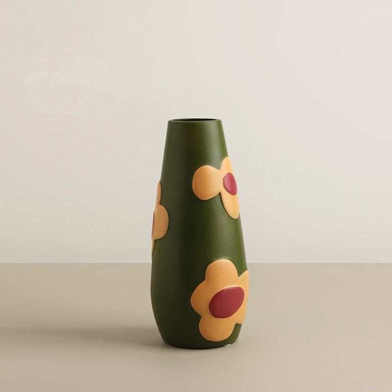Creative Painted Ceramic Vase Home Flower Arrangement Ornaments