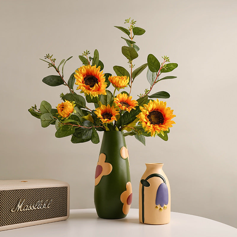 Creative Painted Ceramic Vase Home Flower Arrangement Ornaments